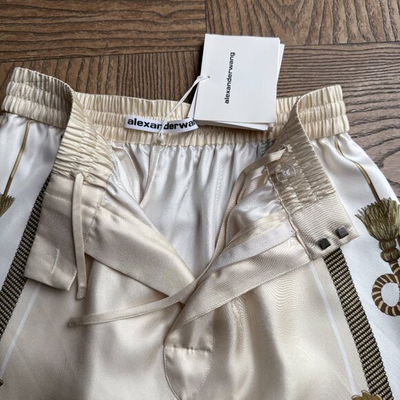 NEW Alexander Wang Baroque Print Silk Boxer Shorts - Picture 3 of 14